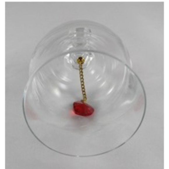Intaglio Etched Crystal Glass Bell  -   I Love You with Red Heart Clapper - Picture 7 of 7